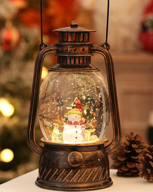 Christmas Decorations Indoor-Musical Snow Globe Christmas with 6H TimerSnowman Cardinal Deer Lighted Scene Snow Globes Lantern USB or Battery PoweredChristmas Decorations Decor for Home